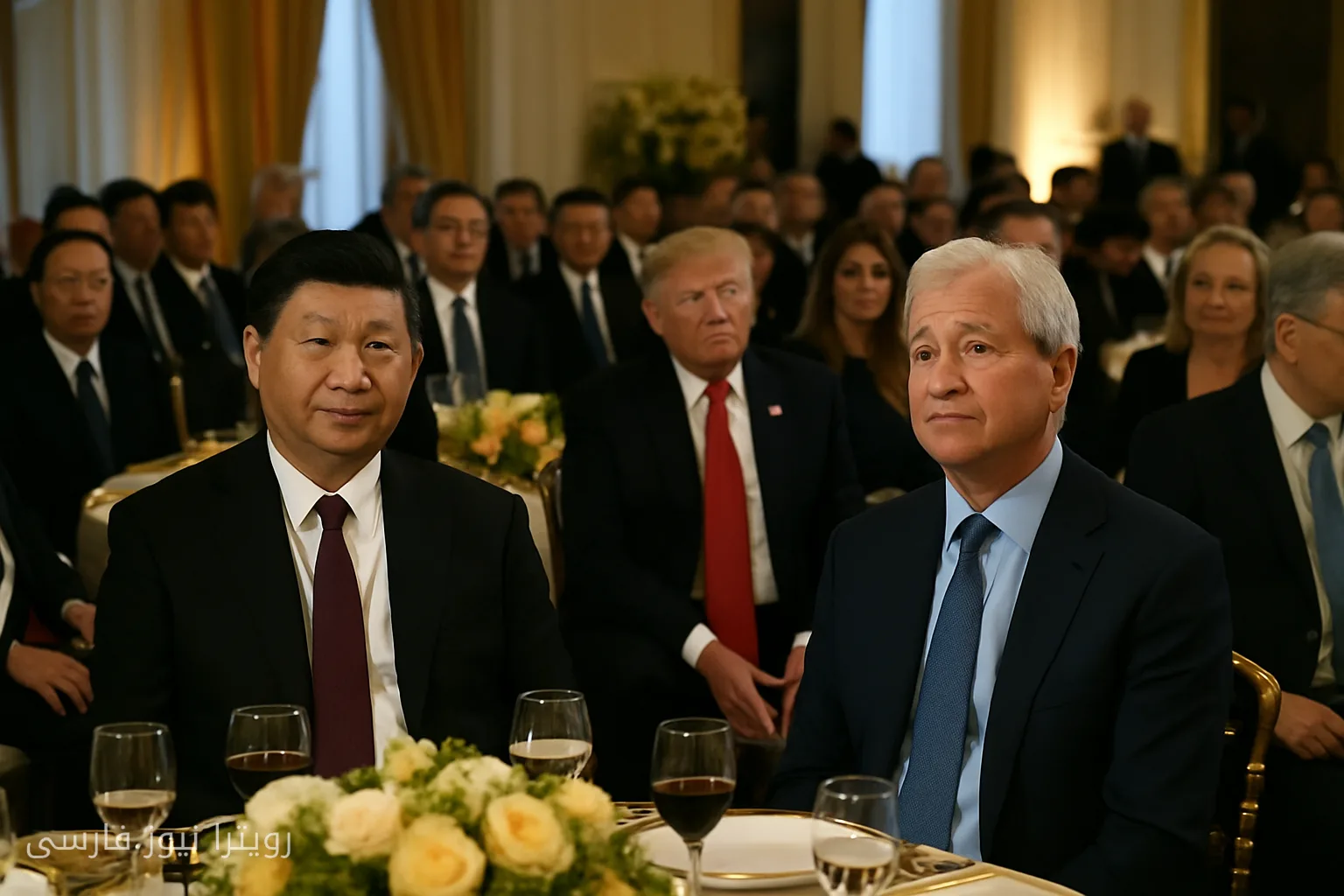 Jamie Dimon, CEO of JPMorgan at Trump Administration Dinner for Xi Jinping