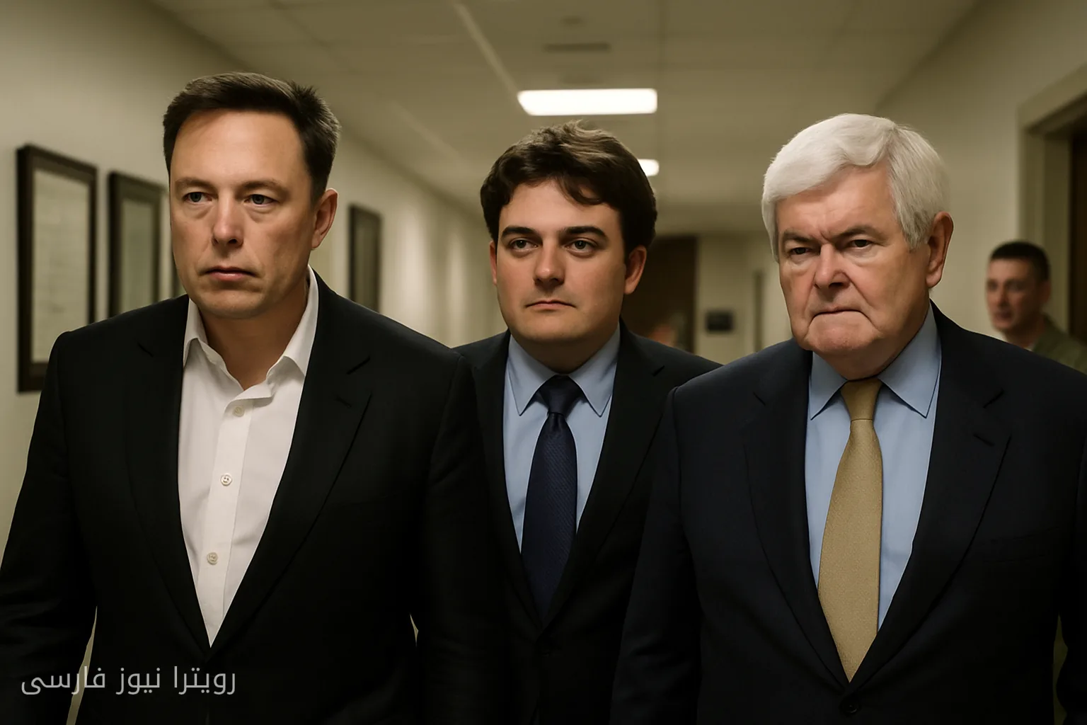 ایلون ماسک، پالمر لاکی و نیوت گینگریچ در همکاری با پنتاگون