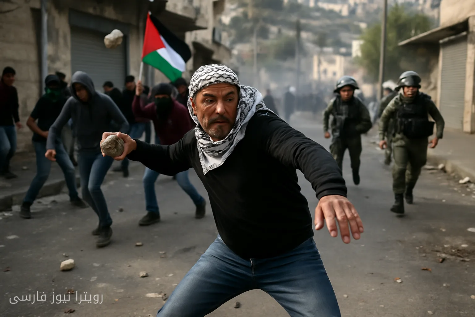 تظاهرات فلسطینی‌ها علیه سفر مایک پنس و درگیری‌های شدید با نیروهای اسرائیلی